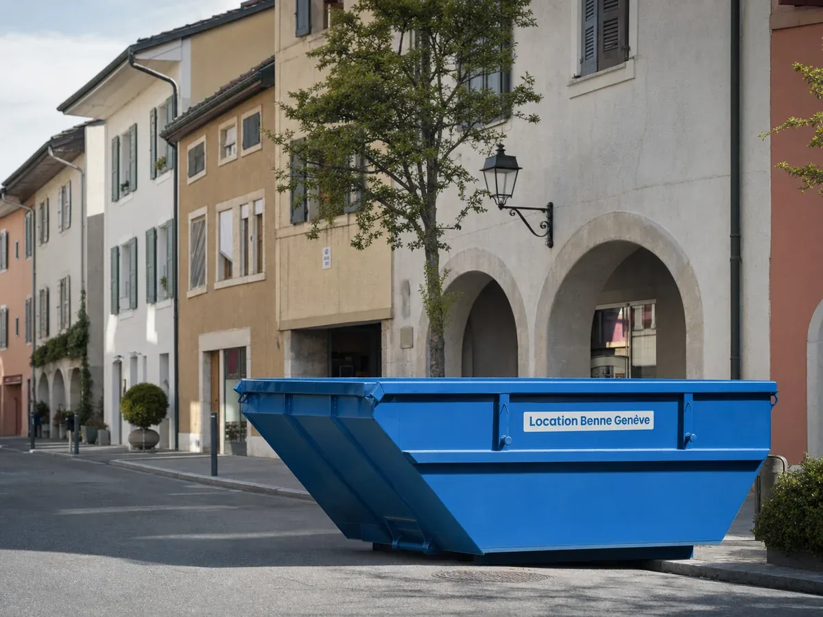 Benne Location Benne Genève livrée à Carouge
